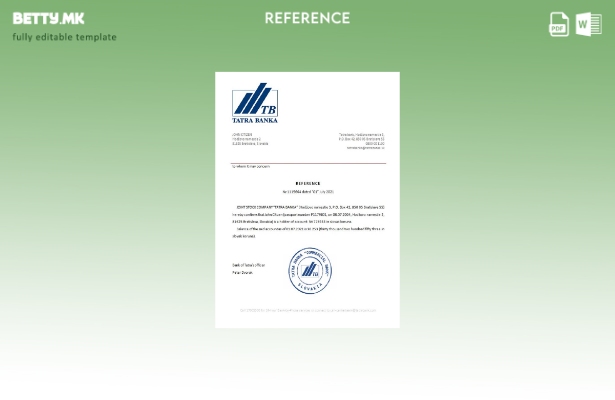 Референтен шаблон за модерен стил Словачка Tatra Bank